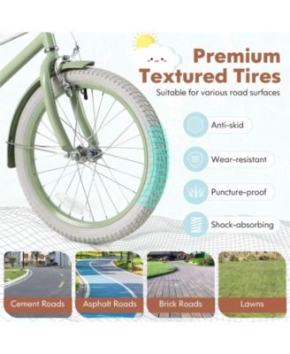 Kids Bike with Adjustable Handlebar and Saddle Green-18 Inches