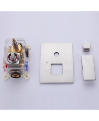 Waterfall Spout Single Handle 3-Spray Square High Pressure Tub and Shower Faucet in (Valve Included