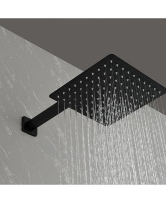 Brass Matte Black Shower Faucet Set Shower System 10 Inch Rainfall Shower Head with Handheld Sprayer Bathroom Luxury Rain Mixer Combo Set