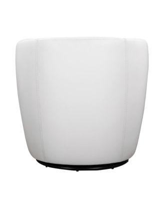 Snow 100% Italian Leather Swivel Club Chair