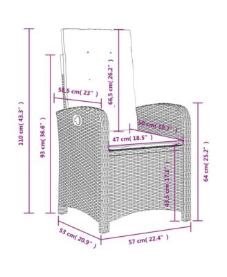 Reclining Garden Chair Black PE Rattan Standard