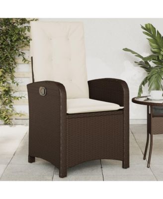 Reclining Garden Chair Brown PE rattan Medium