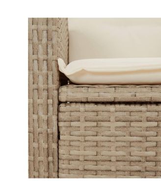 Reclining Garden Chair Set of 2 Beige