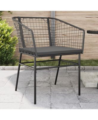 Garden Chair Black Poly Rattan UV-resistant materials