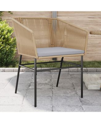 Garden Chair Brown PE Rattan, Powder-Coated Steel Standard