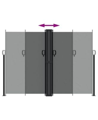 Retractable Side Awning Anthracite 100% polyester with PU coating