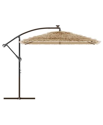 Garden Parasol Brown Polyester Large Adjustable Armrests