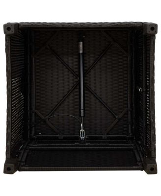 Reclining Garden Chair Black PE rattan, powder-coated steel Medium