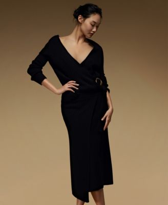 Women's Ribbed V-Neck Long Sleeve Sweater