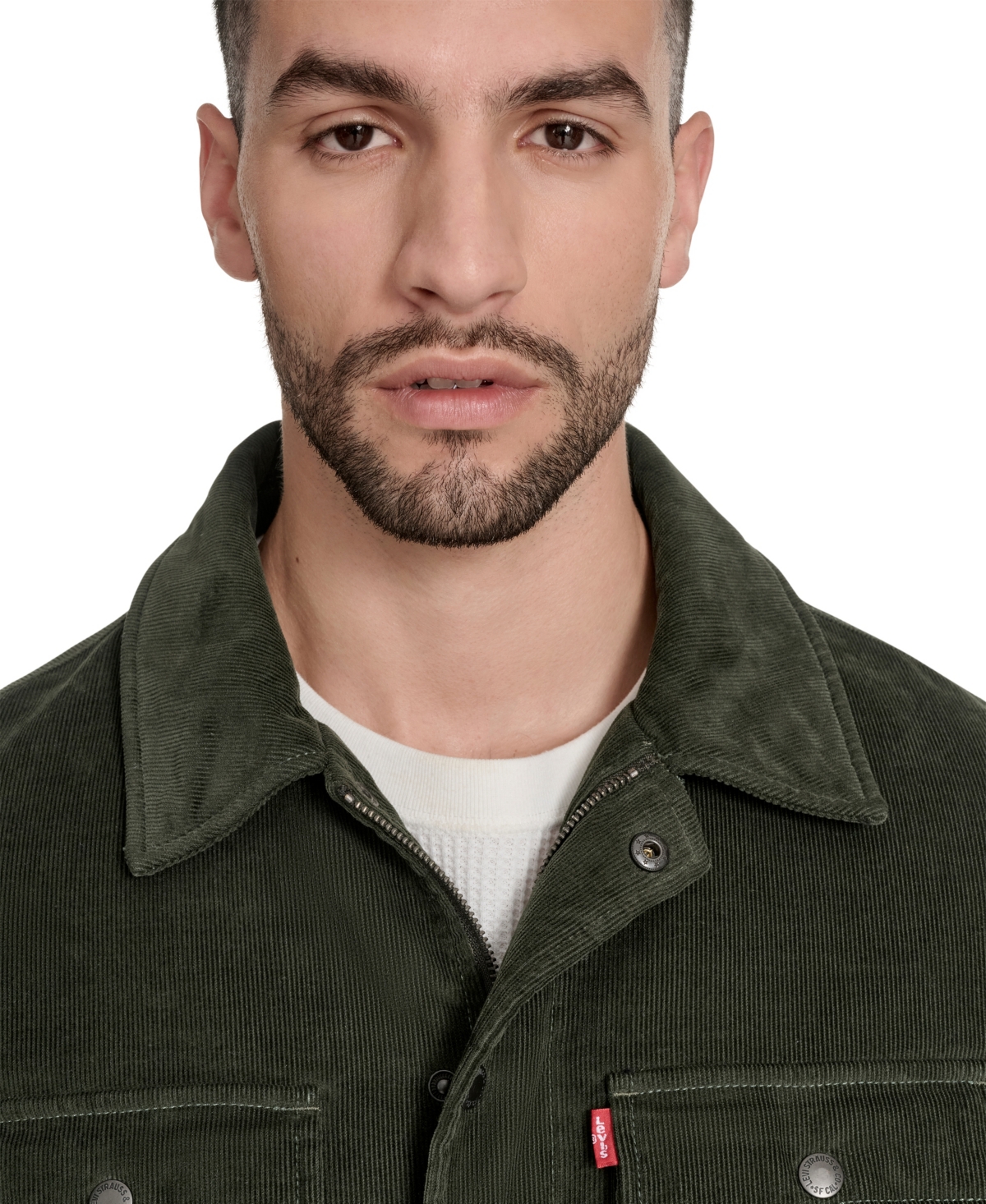 Levi's Men's Corduroy Plaid Lining Shirt Jacket In Green