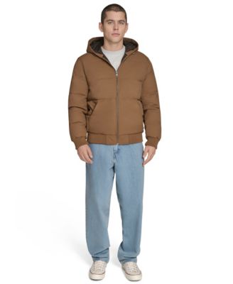 Men's Quilted Bomber with Hood Jacket