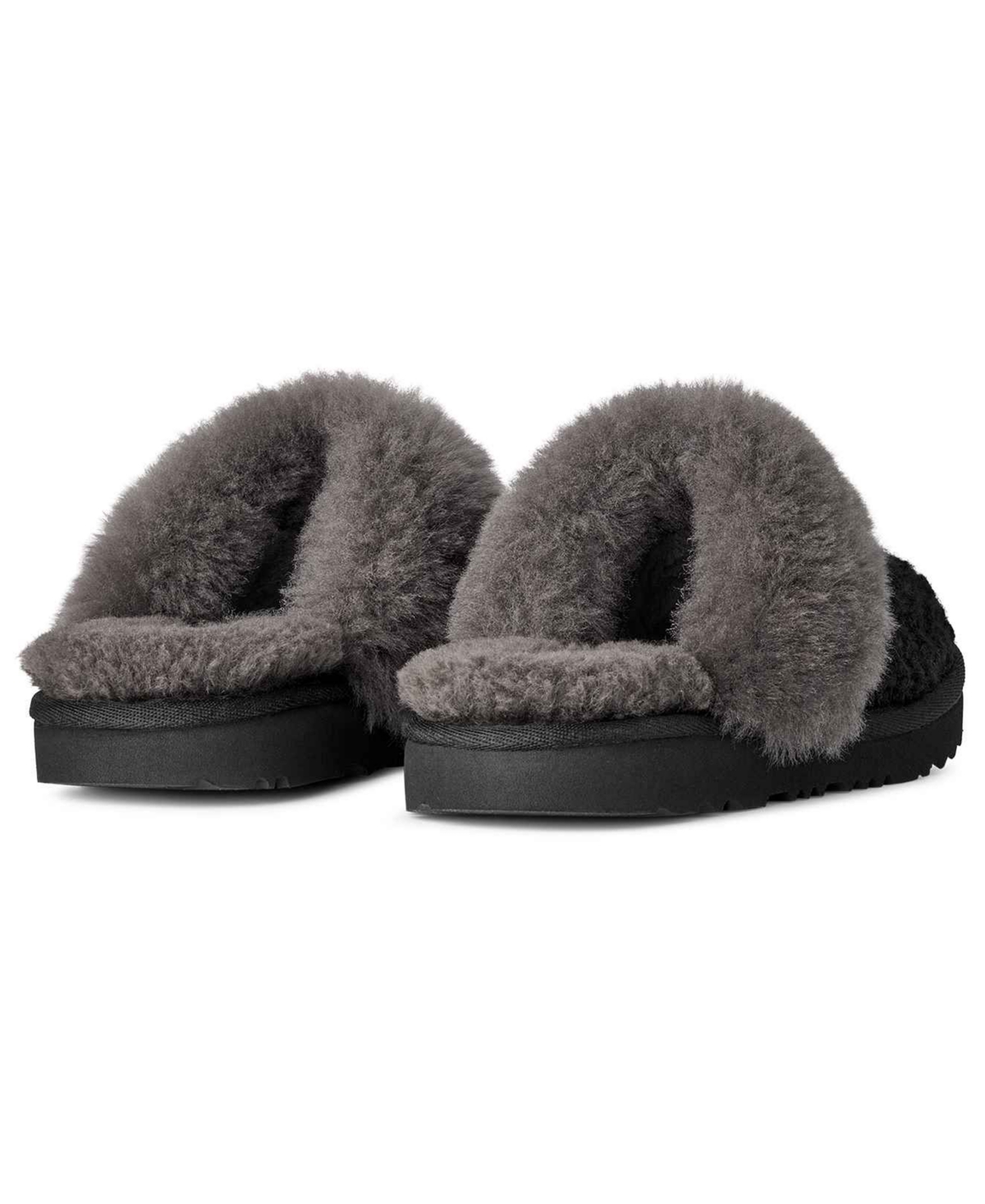 Ugg Baby Girls Cozy Ii Knit Round Toe Slippers In Black