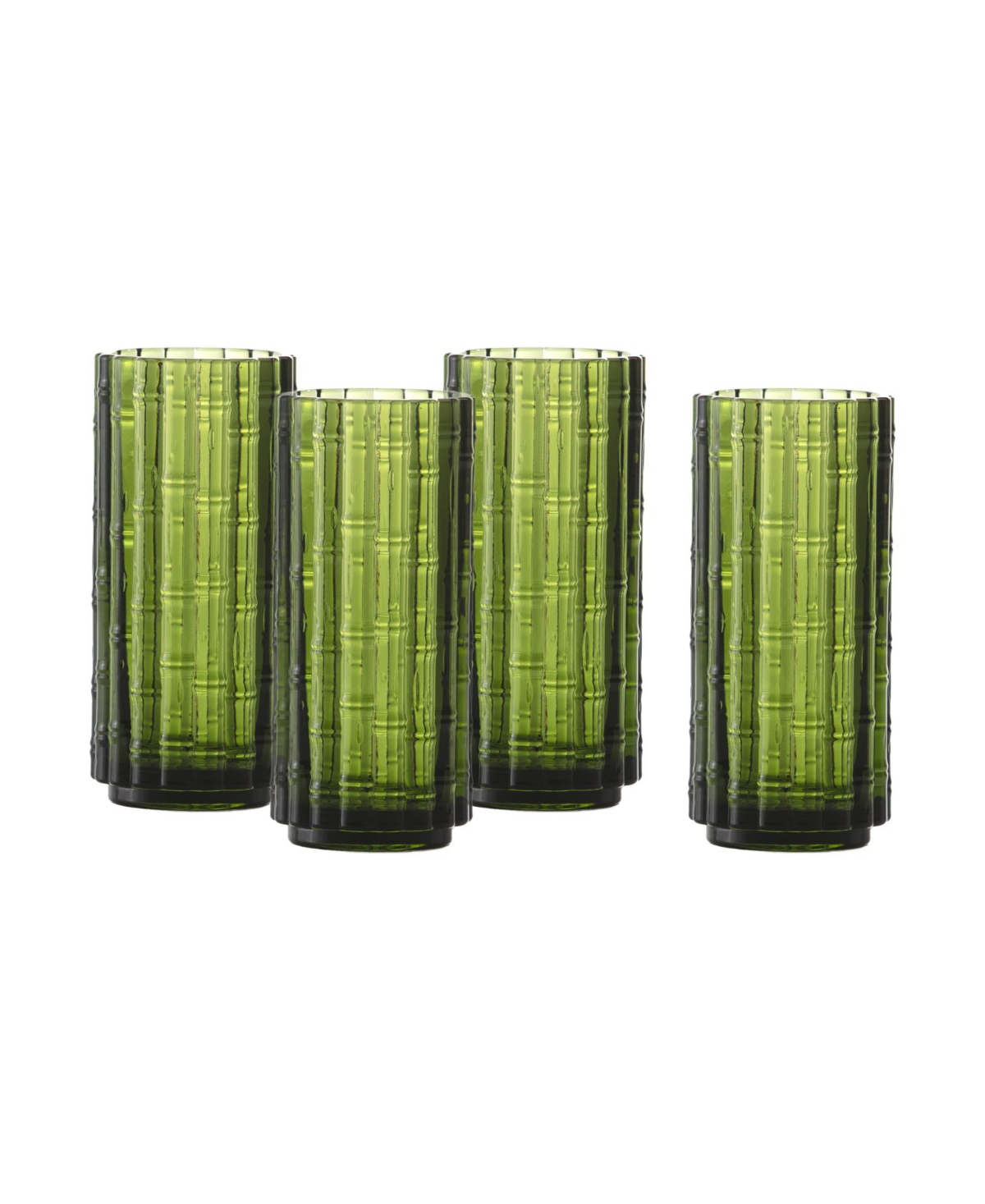 Fortessa Mahalo Collins Glass, Set Of 4 In Green