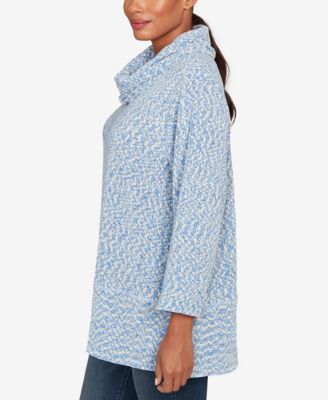 Plus Size Cowl Neck Spacedye Chenille Knit Top