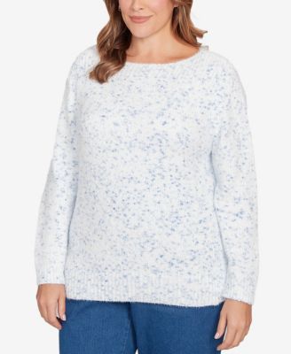 Plus Size Speckled Chenille Eyelash Sweater