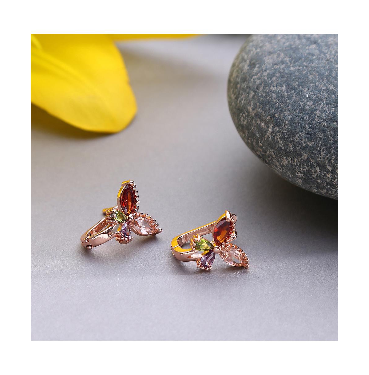 Sohi Trendy Lever Back Earrings In Gold
