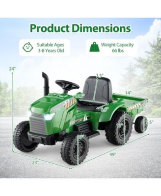 2-in-1 Kids Ride On Tractor 12V Battery Powered Toy Car w/ Remote Control Grayish