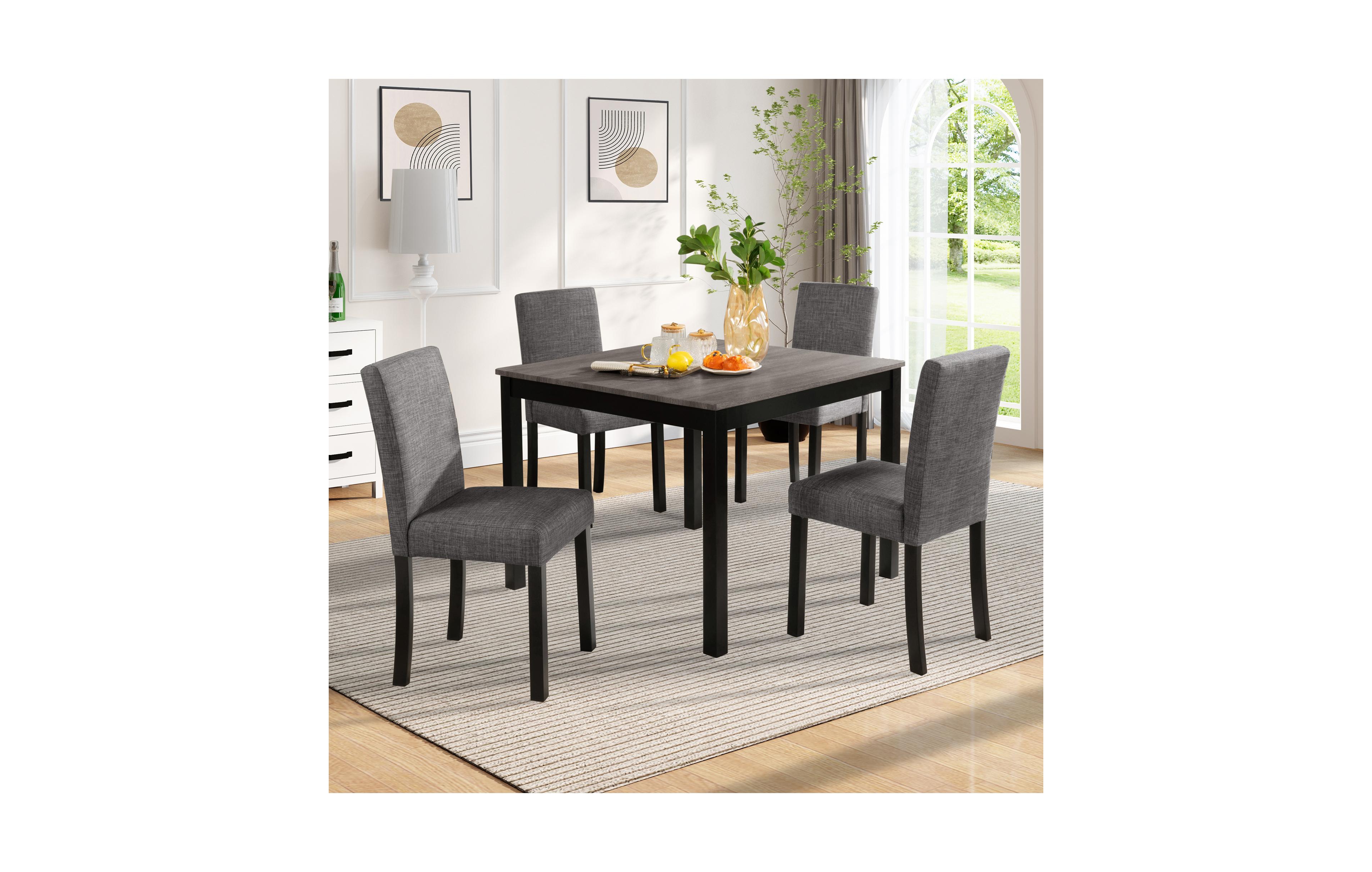 Casainc 5 Piece Wooden Dining Table Set with 4 Chairs for Kitchen or Dining Room