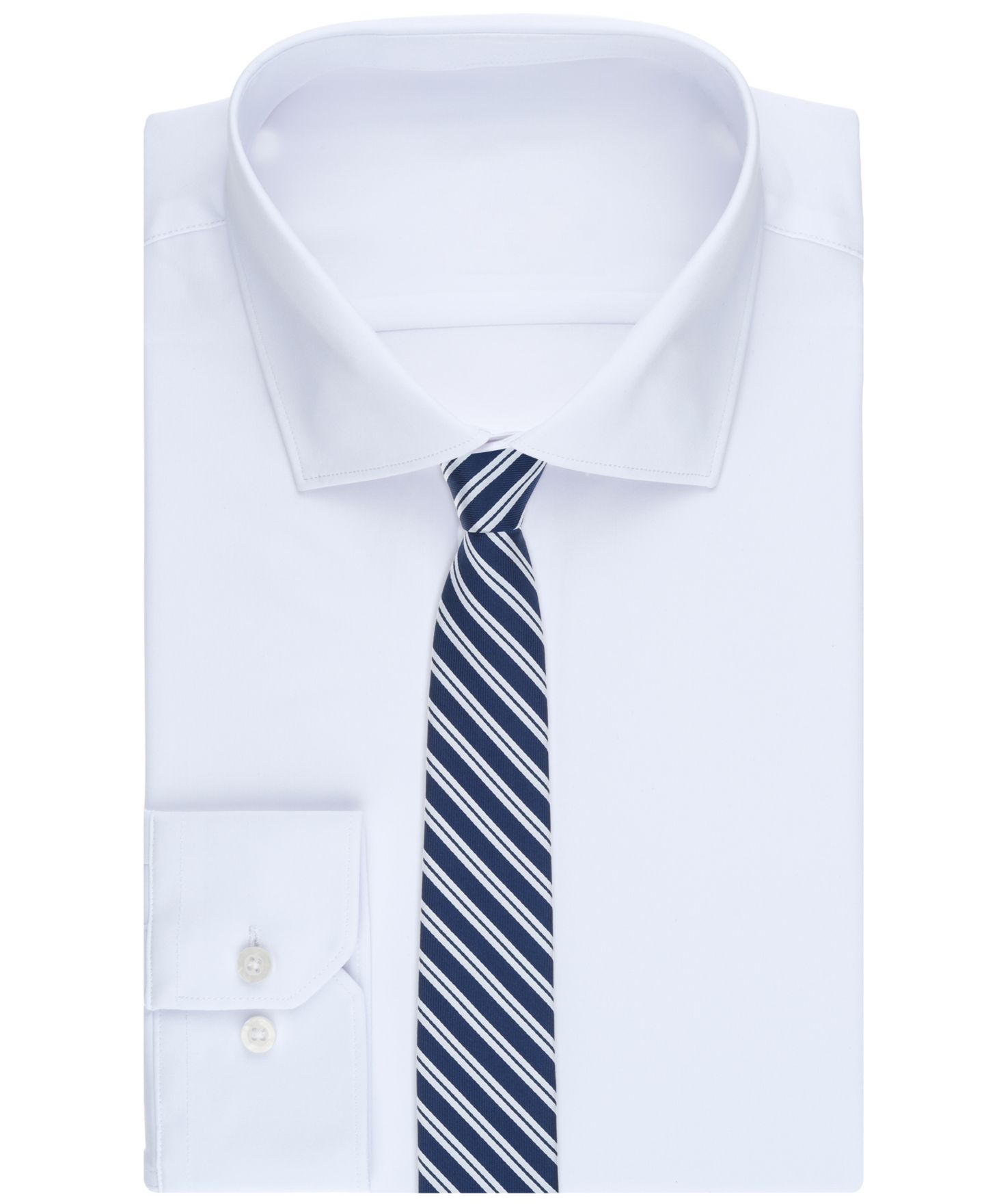 Мужской галстук Bar III Varsity Stripe Tie, цвет: Тёмно-синий — фото 3