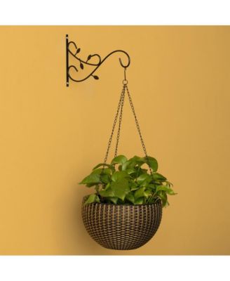 Decorative Metal Wall Mounted Hook for Hanging Plants, Bracket Hanger Flower Pot Holder, 2 Pack