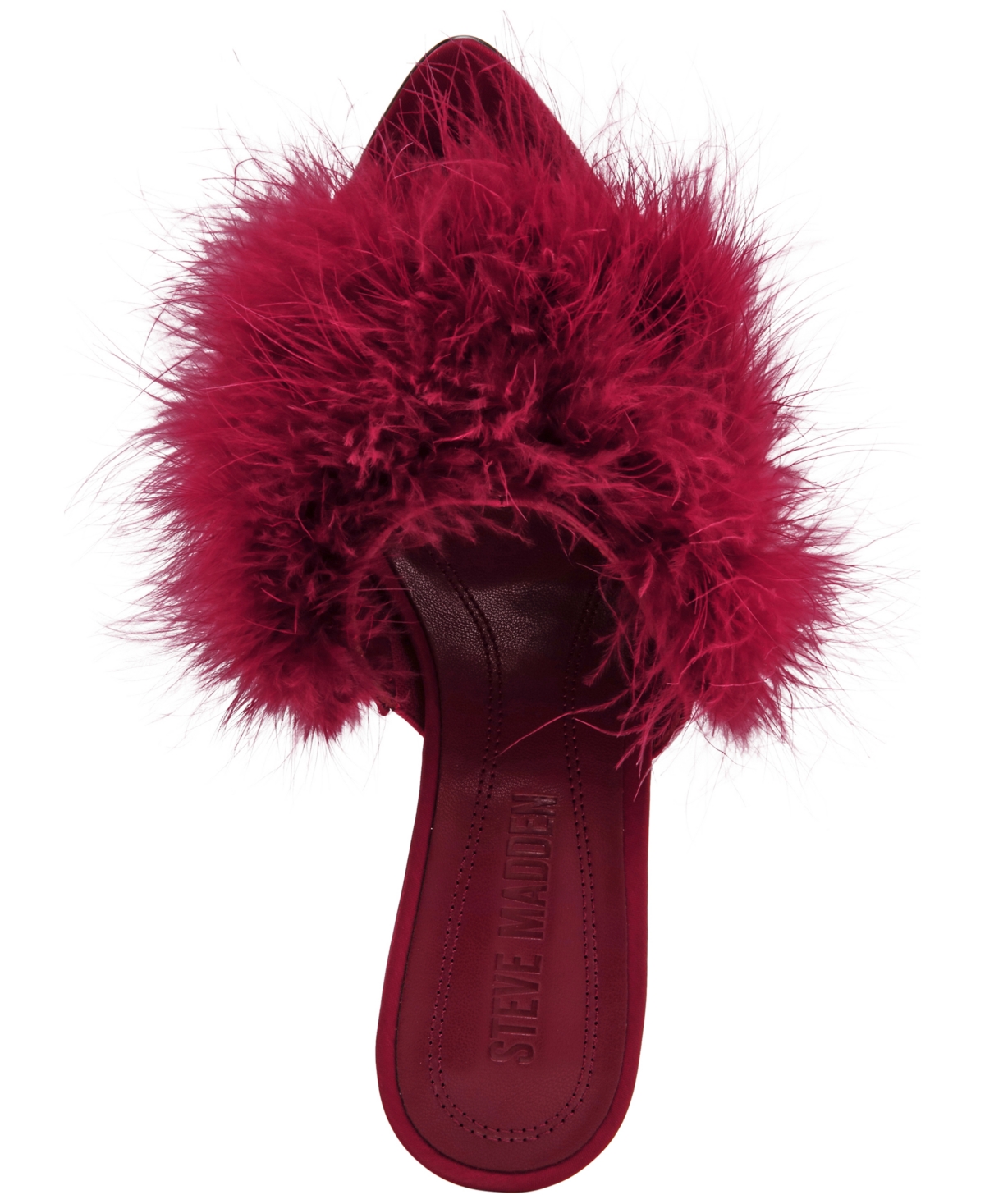 Steve Madden Women's Ashbey Feather Stiletto Dress Mules In Red