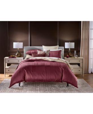 Metallic Strie Bordeaux 3-Pc. Duvet Cover Set, Full/Queen