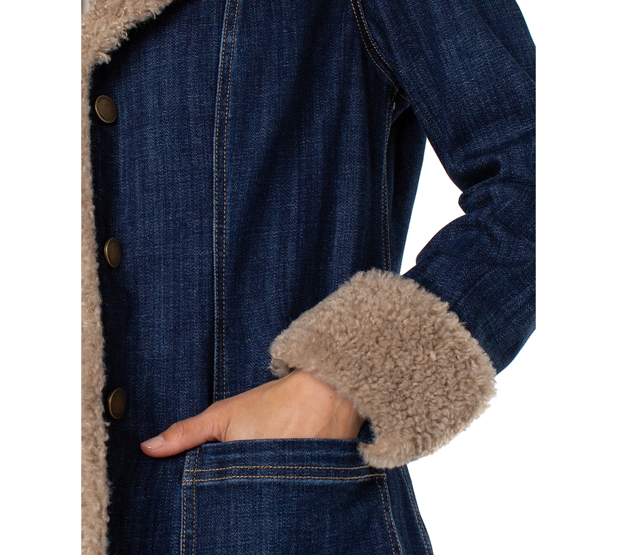 Liverpool Los Angeles Women's Sherpa Trim Notch Collar Jacket