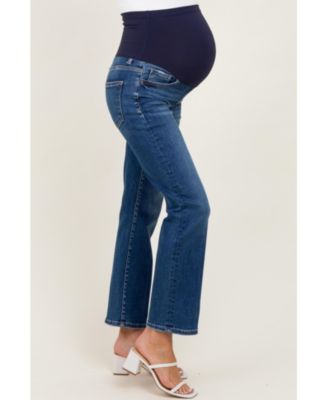 Maternity Dark High Rise Crop Straight Jeans