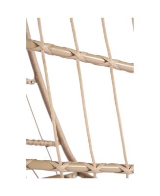 55 Inch Outdoor Rattan Egg Swing Chair with Red Cushion