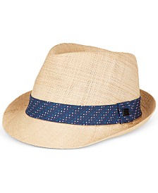 Sean John Men's Raffia Blue Band Fedora