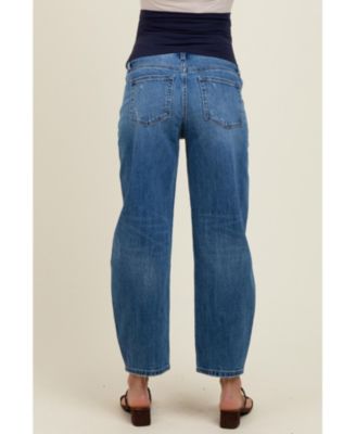 Maternity Blue Vintage Wash Ankle Straight Leg Jeans