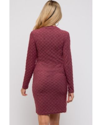 Maternity Olive Soft Brushed Knit Long Sleeve Dress