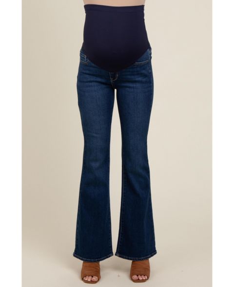 Женские джинсы Pinkblush Navy Blue Flare Leg, цвет: Тёмно-синий