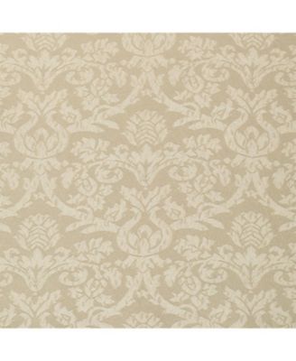Jacquard Damask Curtains With An Attached Austrian Valance & Tiebacks - 84 in. Long - Tan