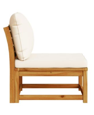 Garden Sofa Acacia wood color, Cream white