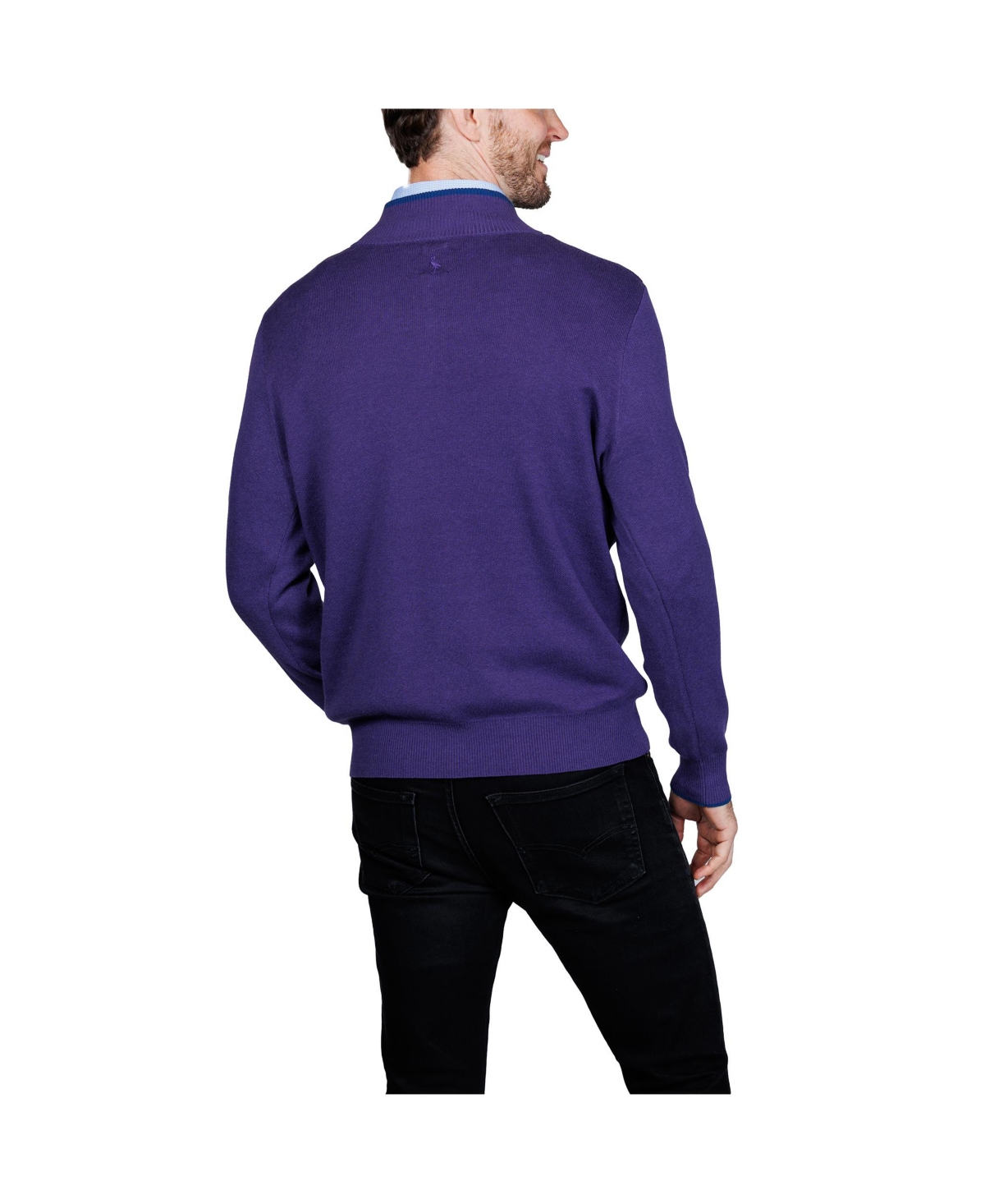 Tailorbyrd Men's Fine Knit Quarter Zip Sweater