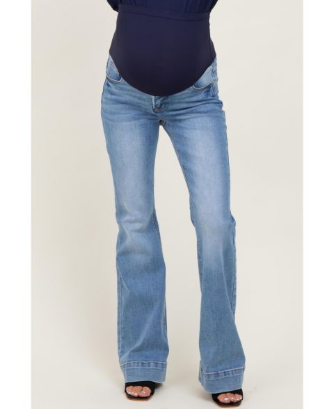 Женские джинсы Pinkblush Medium High Rise Flare, цвет: Синий