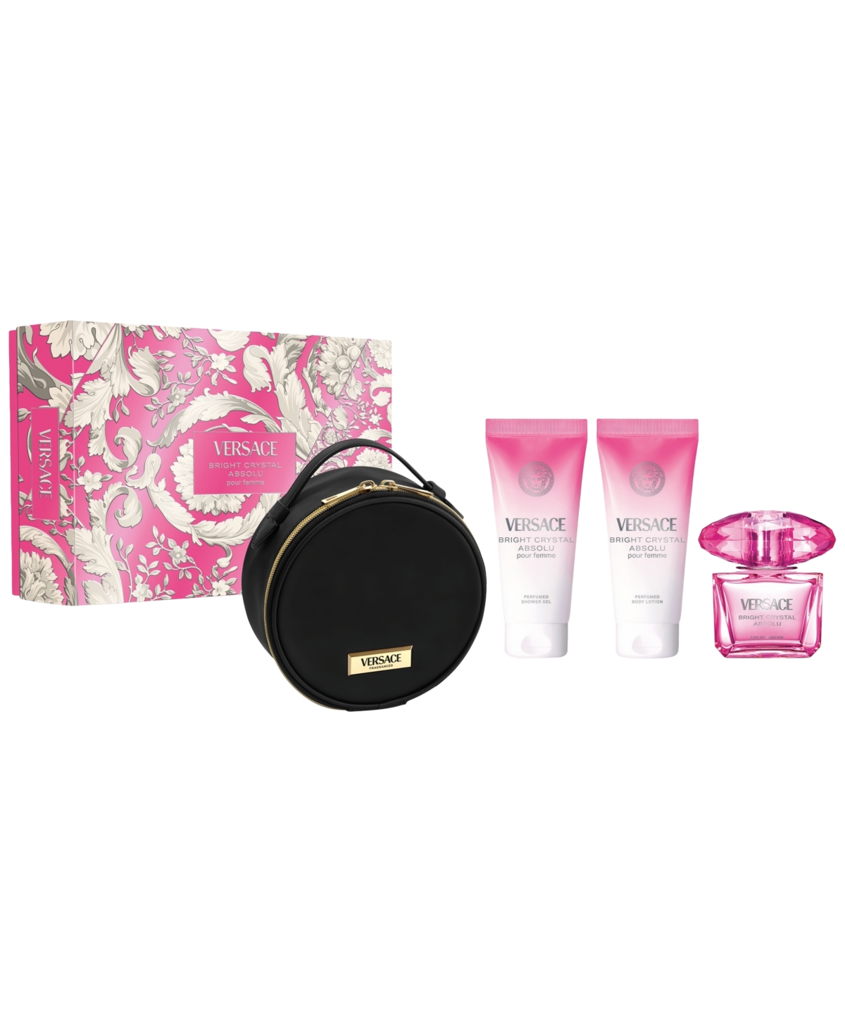 Versace 4-pc. Eau De Parfum Fragrance With Round Makeup Bag Gift Set In Transparent