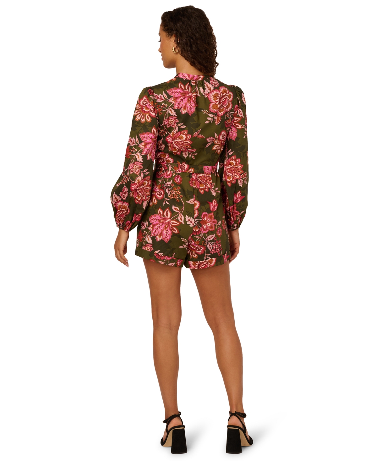 Adrianna By  Papell Women's V-neck Printed Romper Dress In Multi