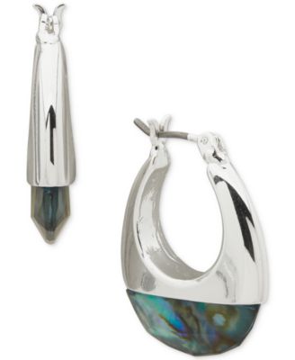 Anne Klein - Silver Tone 23MM Click It Hoop Earrings