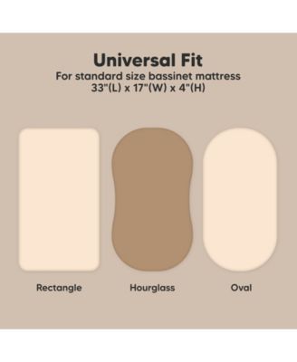 Bassinet Sheet for Baby Girls, Boys, 2-Pack Soothe Bassinet Fitted Sheets, Bedside Bassinet Mattress Sheet