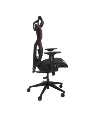 Gaming Chair With Lumbar Support, With Wheels for Computer/Desk/Office - Red