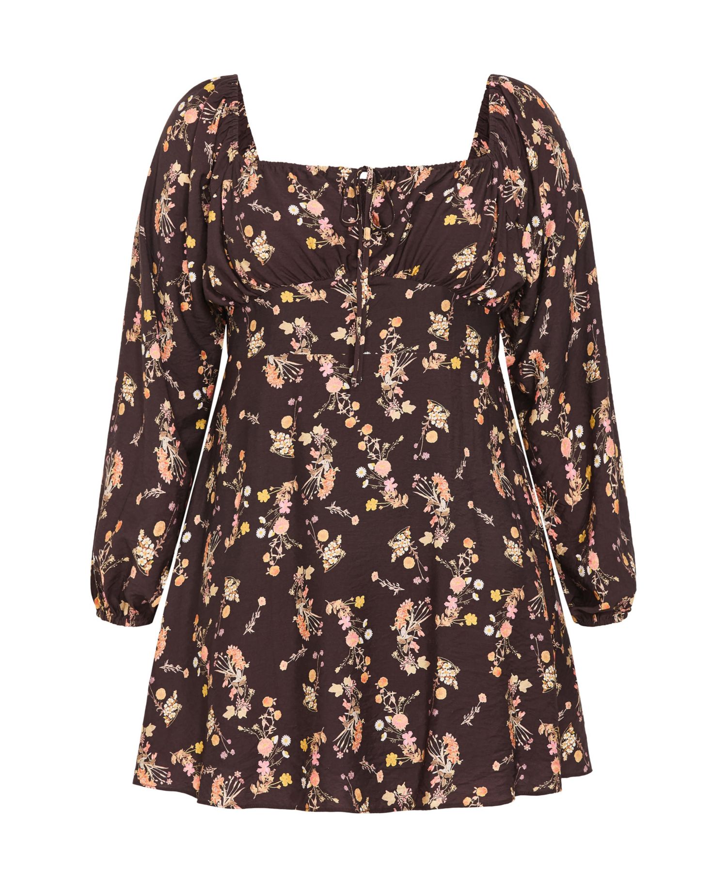 Plus Size Abbie Long Sleeve Print Mini Dress