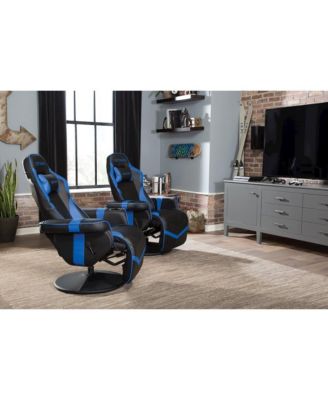 Reclining Gaming Chair with Footrest, Gaming Chair Recliner - Blue