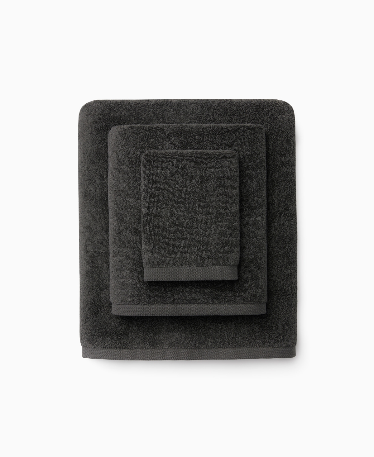 Sferra Cielo 100% Cotton Washcloth, 12" X 12" In Black