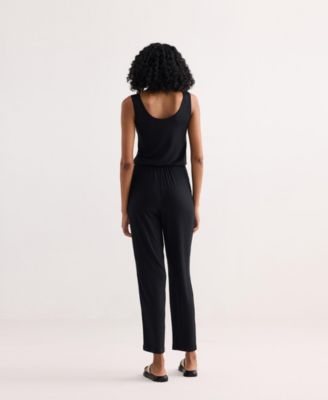 Women's Relaxed Drawstring Jumpsuit in Black