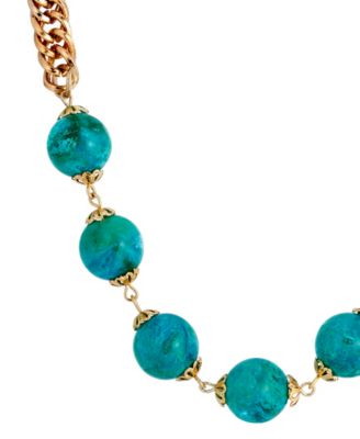 Gold Tone Round Bead Necklace