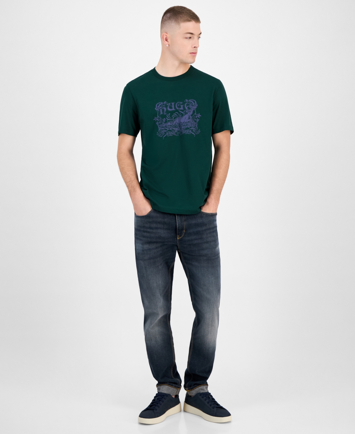 Hugo Boss Men's Diwom Short Sleeve Logo-Graphic Crewneck T-Shirt