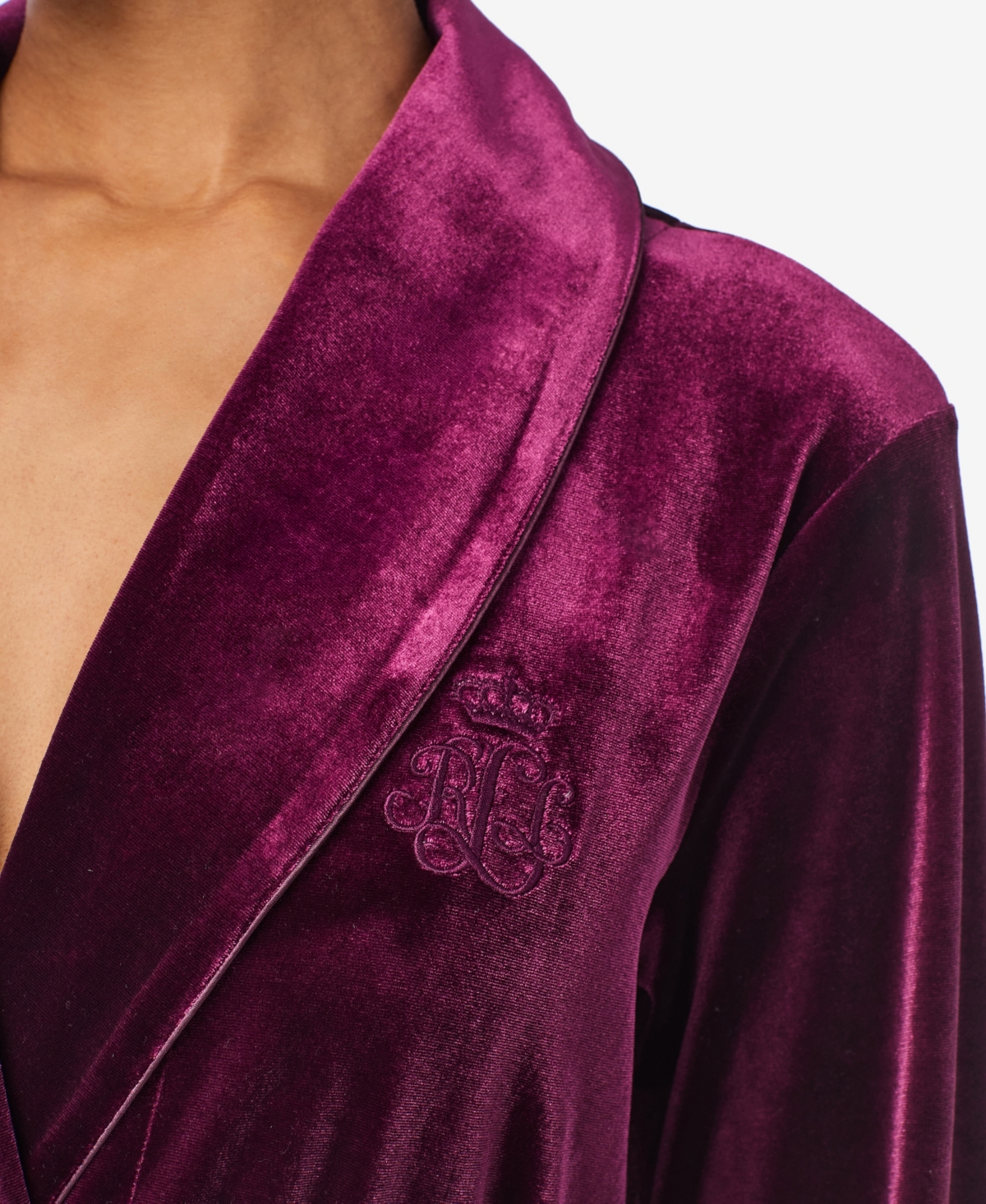 Ralph Lauren Women's Long Sleeves Shawl Collar Robe In Purple