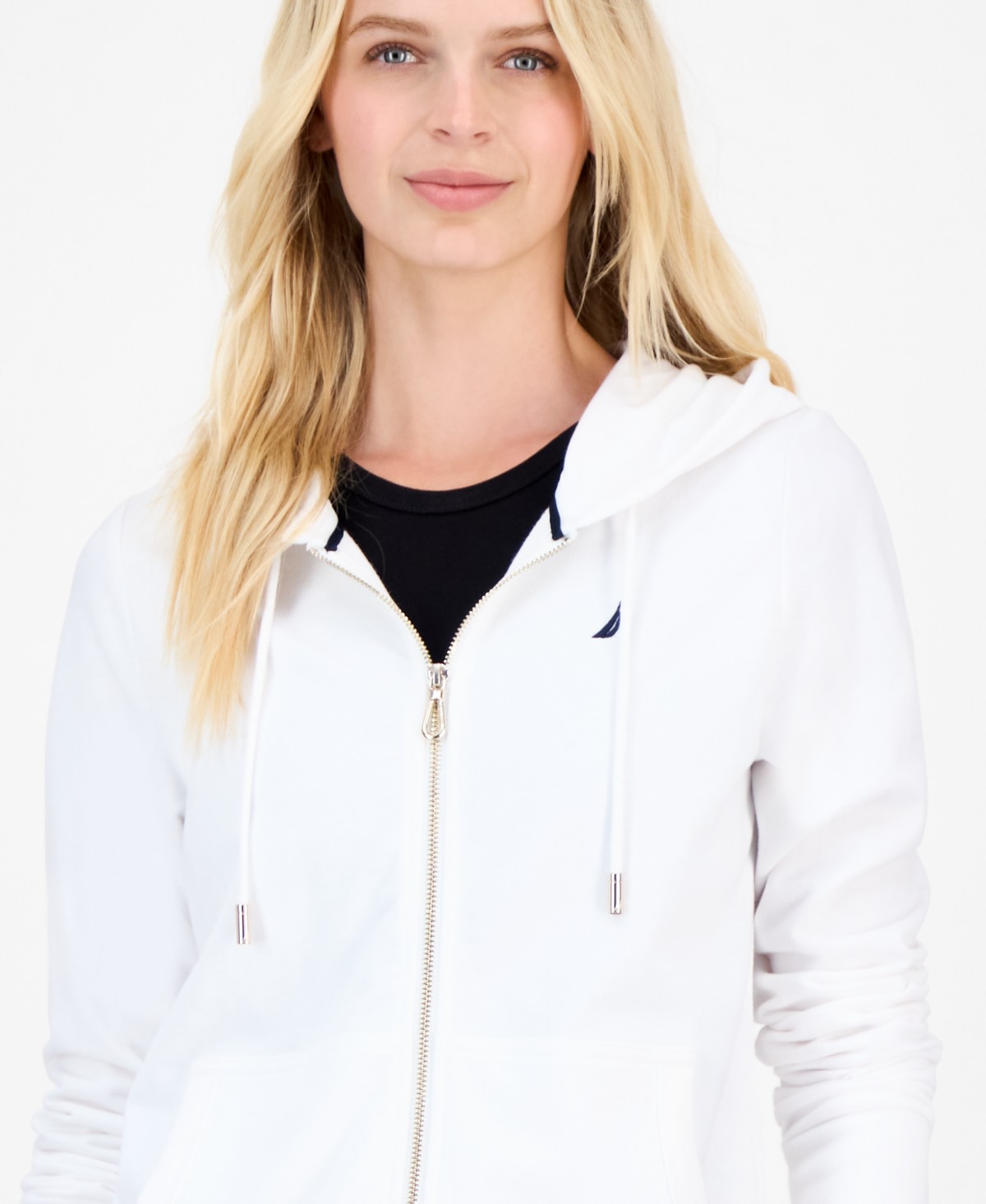Женские Nautica Women's Solid Zip-Front Hoodie, Online Only — фото 1